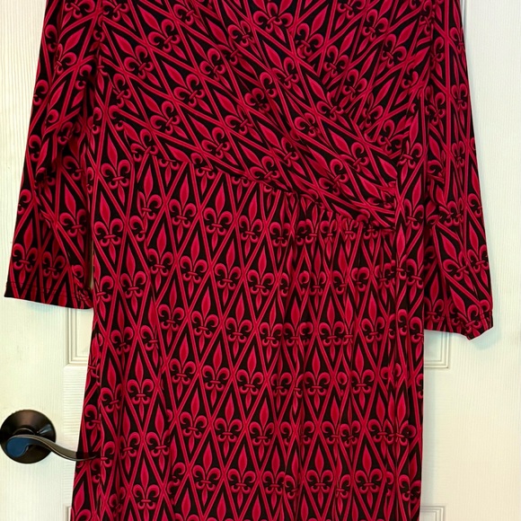 Bob Mackie Dresses & Skirts - Vintage Bob Mackie Pink and Black Geometric Long Sleeve Dress